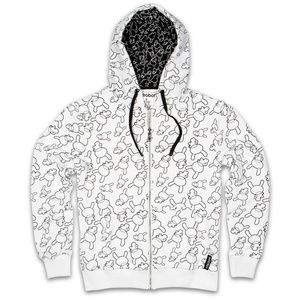 Kidrobot Dunny Print Zip Up Hoodie Limited Edition